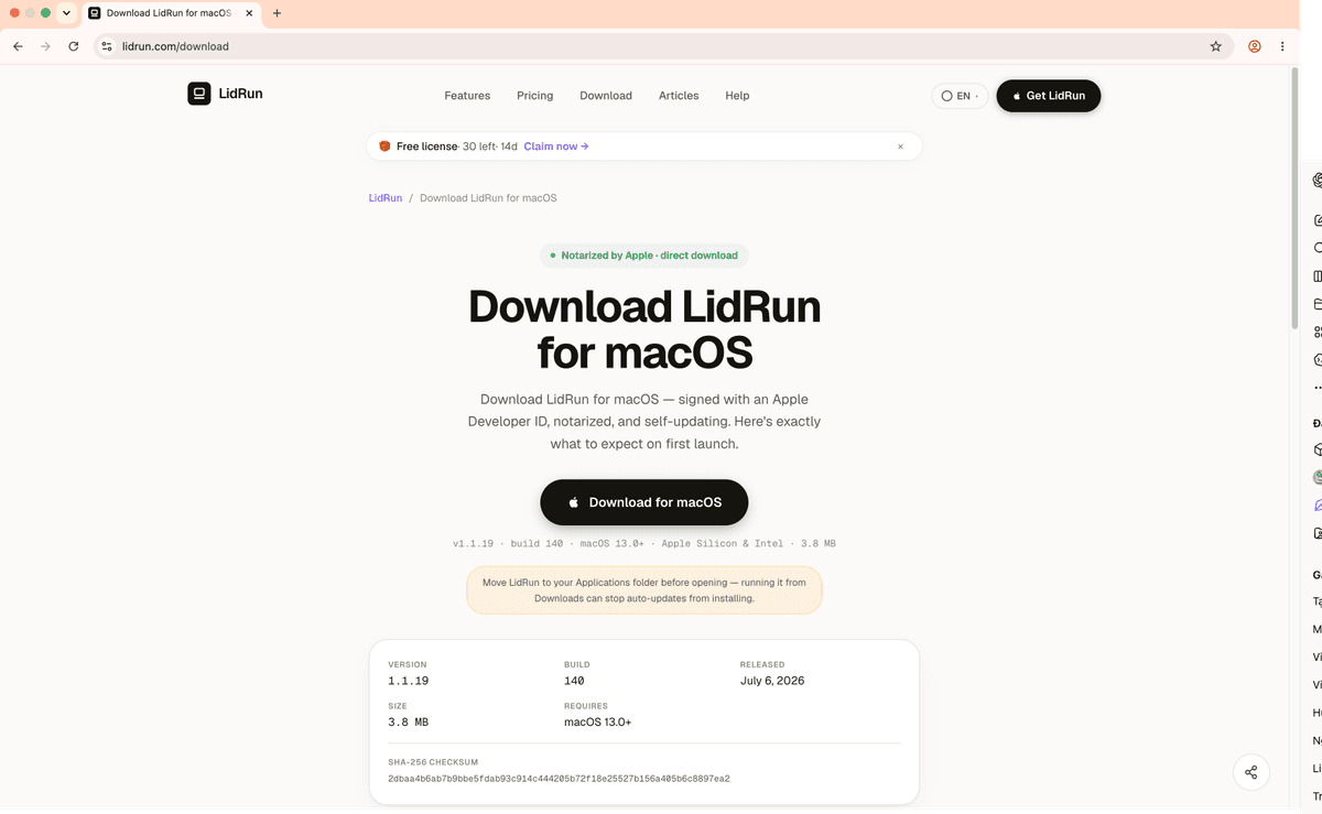 The lidrun.com/download page.