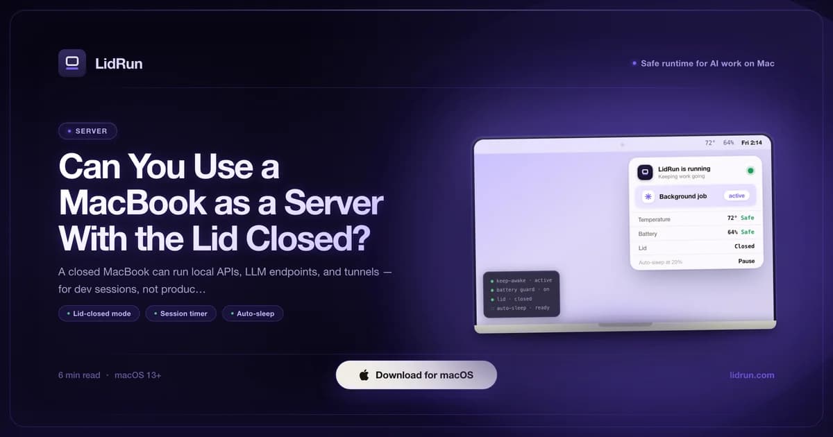 Can you use a MacBook as a server with the lid closed?