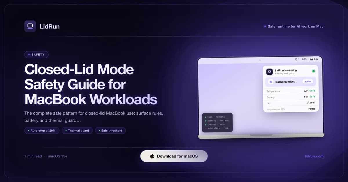 Closed-lid mode safety guide for MacBook workloads