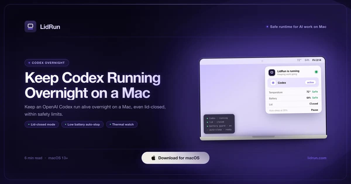 Garder Codex actif toute la nuit sur Mac