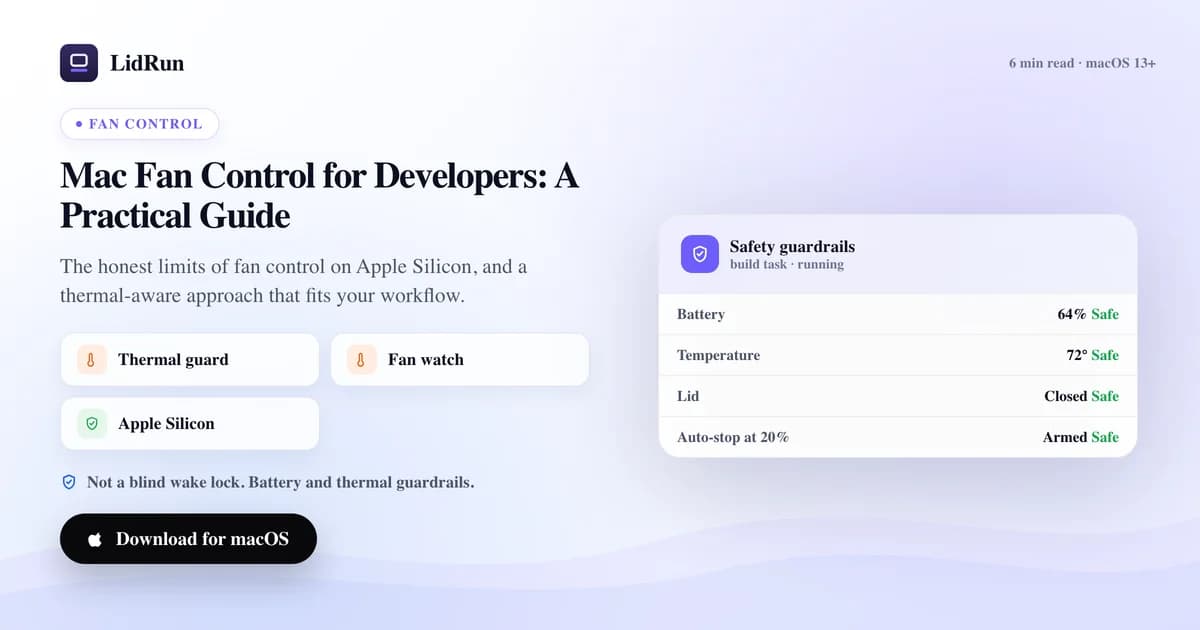 Mac fan control for developers
