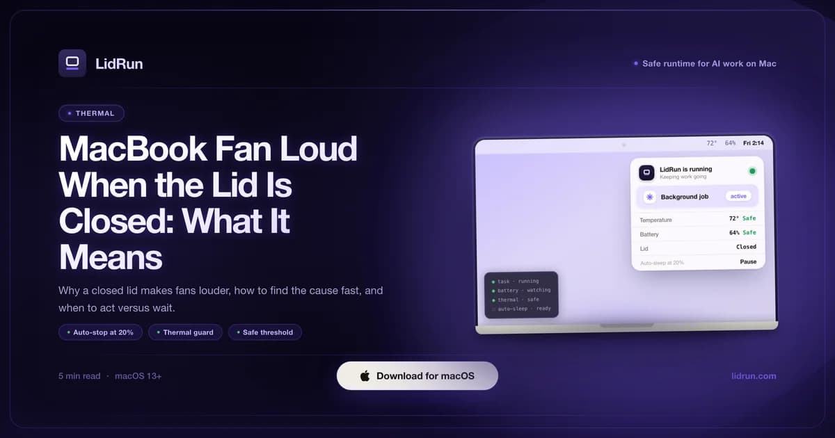 Ventilateurs MacBook bruyants avec clavier fermé : ce que cela signifie