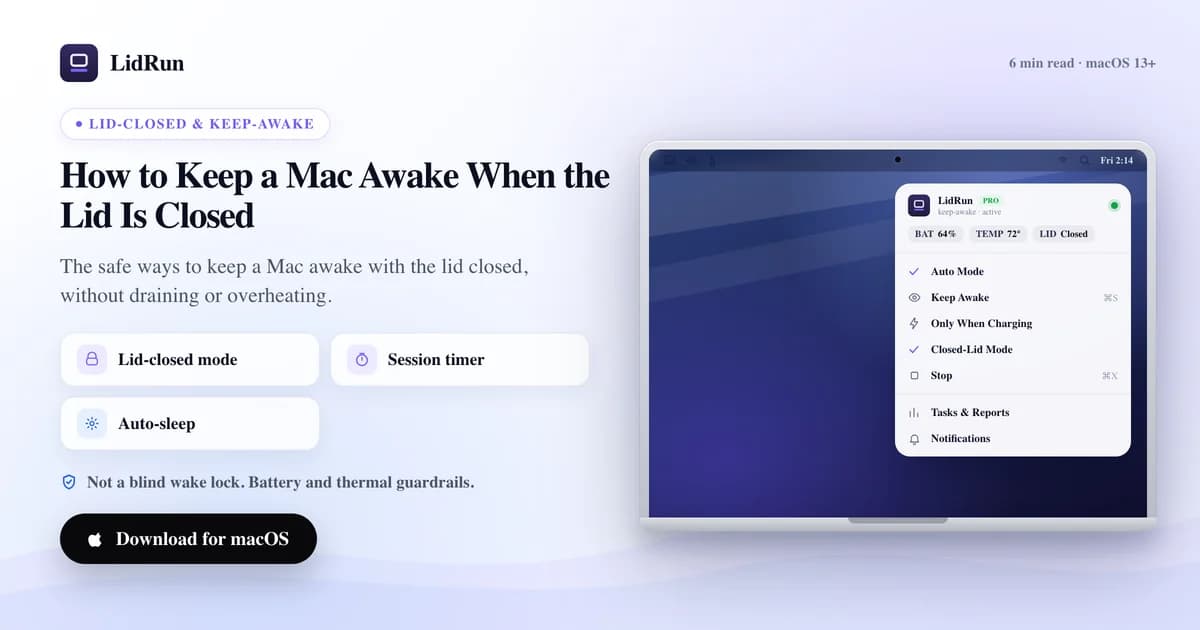 How to keep a Mac awake when the lid is closed